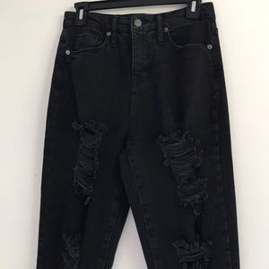 High waisted black jeans